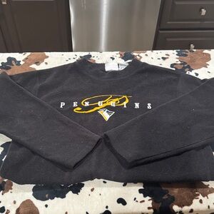 NHL Penguins Black and Gold Crewneck Sweater Sherpa